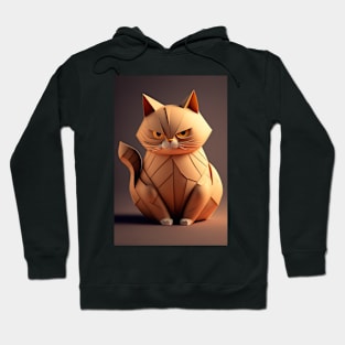 Cool cat portrait Paper art style Hoodie